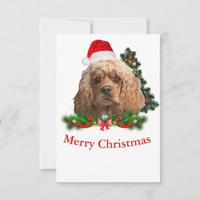 Cocker spaniel Weihnachtskarten Dankeskarte (Vorderseite)