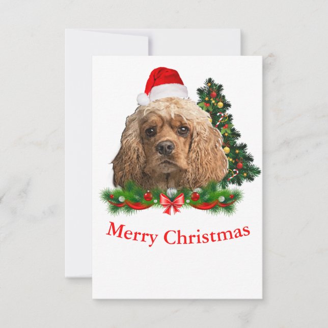 Cocker spaniel Weihnachtskarten Dankeskarte (Vorderseite)