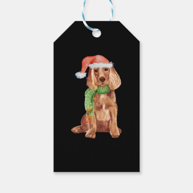 Cocker spaniel Weihnachtssanierung Geschenkanhänger (Vorderseite)