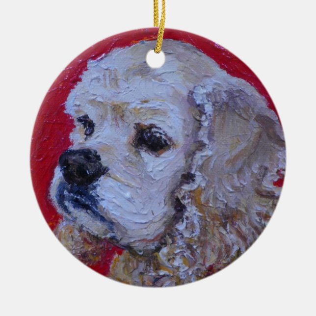 Cocker spaniel-Weihnachtsverzierung Keramikornament (Vorne)