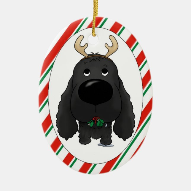 Cocker spaniel-Weihnachtsverzierung Keramikornament (Vorne)