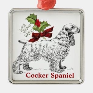 Cocker spaniel-Weihnachtsverzierung Ornament Aus Metall