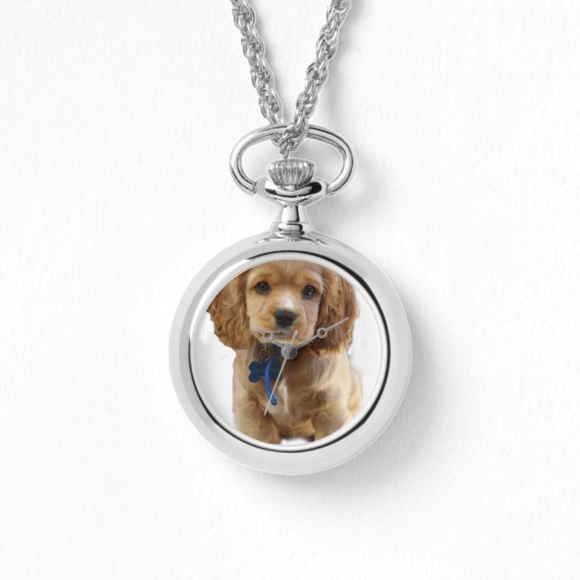 Cocker-Spaniel-Welpe Armbanduhr (Vorderseite)