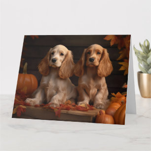Cocker Spaniel Welpe Autumn Delight Pumpkin Karte