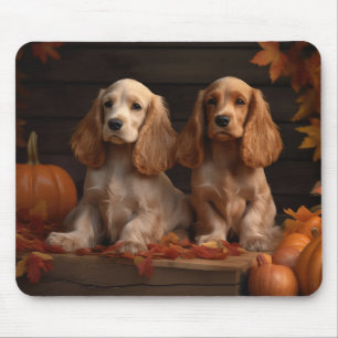 Cocker Spaniel Welpe Autumn Delight Pumpkin Mousepad