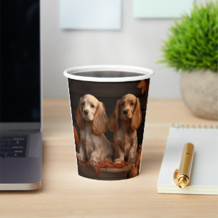 Cocker Spaniel Welpe Autumn Delight Pumpkin Pappbecher