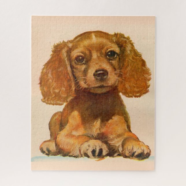 Cocker Spaniel Welpe der 40er Jahre - der Niedlich Puzzle (Vertikal)