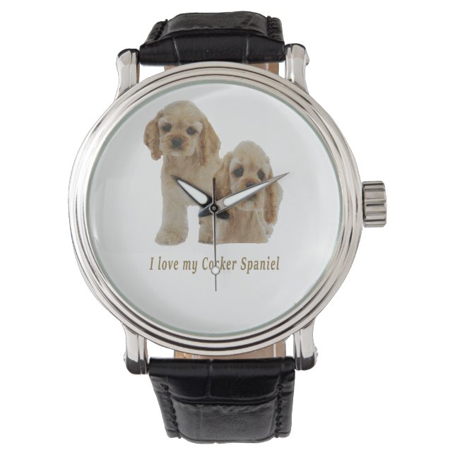 Cocker spaniel Welpen Armbanduhr (Vorderseite)
