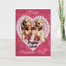 Cocker Spaniel Welppies Valentines Feiertagskarte