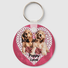 Cocker Spaniel Welppies Valentines Schlüsselanhänger