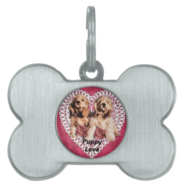 Cocker Spaniel Welppies Valentines Tiermarke (Vorderseite)