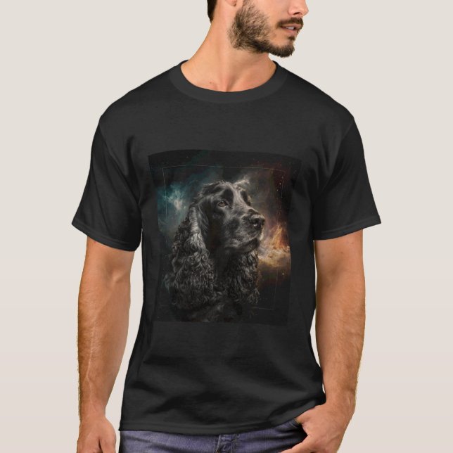 Cocker Spaniel Weltraum T-Shirt (Vorderseite)