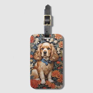 Cocker Spaniel William Morris Inspirierte Floral Gepäckanhänger