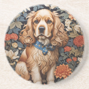 Cocker Spaniel William Morris Inspirierte Floral Getränkeuntersetzer