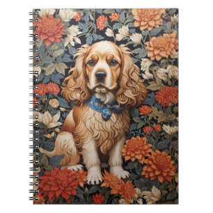 Cocker Spaniel William Morris Inspirierte Floral Notizblock