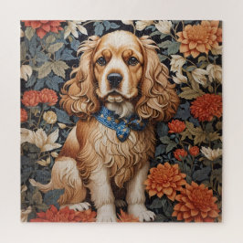 Cocker Spaniel William Morris Inspirierte Floral Puzzle