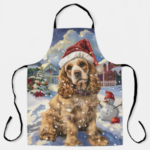 Cocker Spaniel Winter Wonderland Weihnachtsfreude  Schürze
