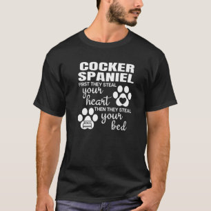 Cocker Spaniel Zitat Dog Paw Print T-Shirt