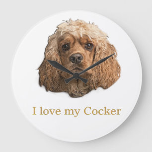 Cocker Spaniels Große Wanduhr