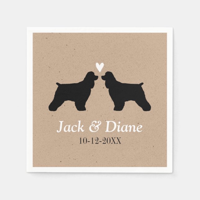 Cocker-Spaniels Hochzeitskuppel mit benutzerdefini Serviette (Vorderseite)