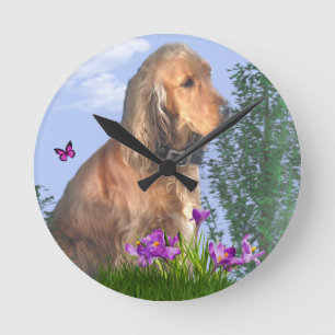 Cocker-Spaniels Runde Wanduhr