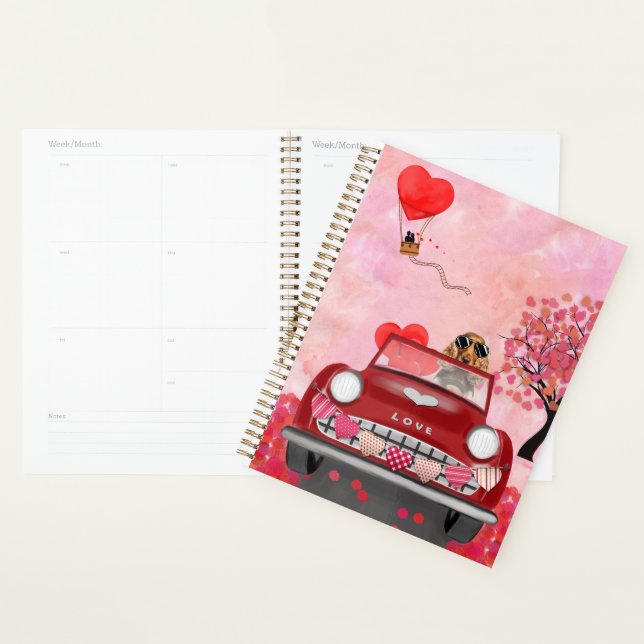 Cocker Spanierwagen mit Herz Valentins Planer (Anzeige)