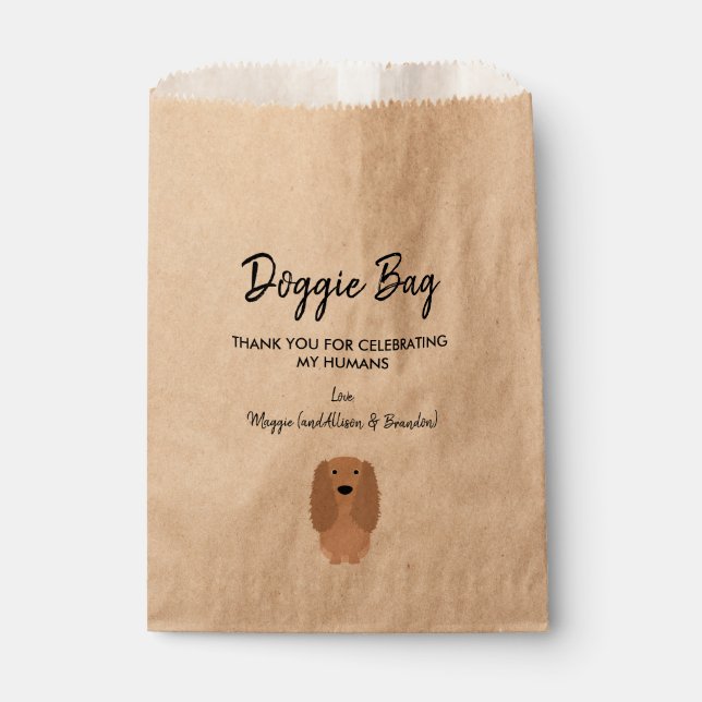 Cocker Spanisch Doggie Bag für Hochzeit, Gefälligk Geschenktütchen (Vorderseite)
