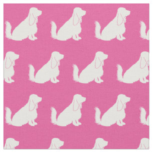 Cocker Spanisch Hund Silhouette Pink Stoff