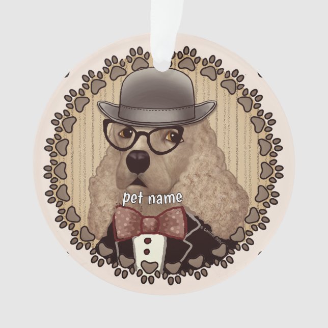 Cocker Spanisch mit Brille Ornament (Vorderseite)