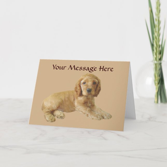 Cocker Spanisch Welppy Greeting Card Karte (Vorderseite)