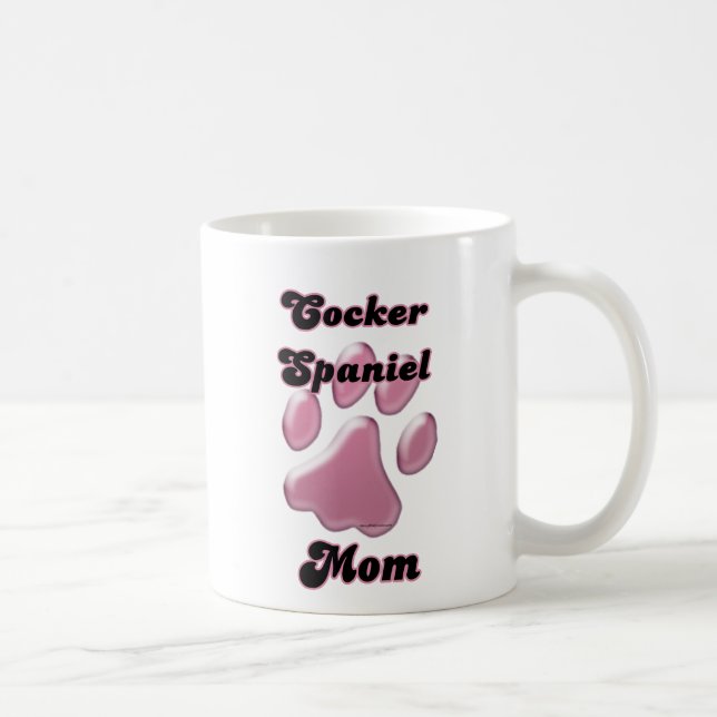 Cocker Spanische Mama Pink Pawprint Tasse (Rechts)
