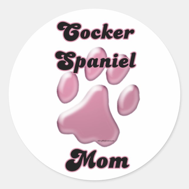 Cocker Spanische Mama Rosa Pawprint - Aufkleber (Vorderseite)