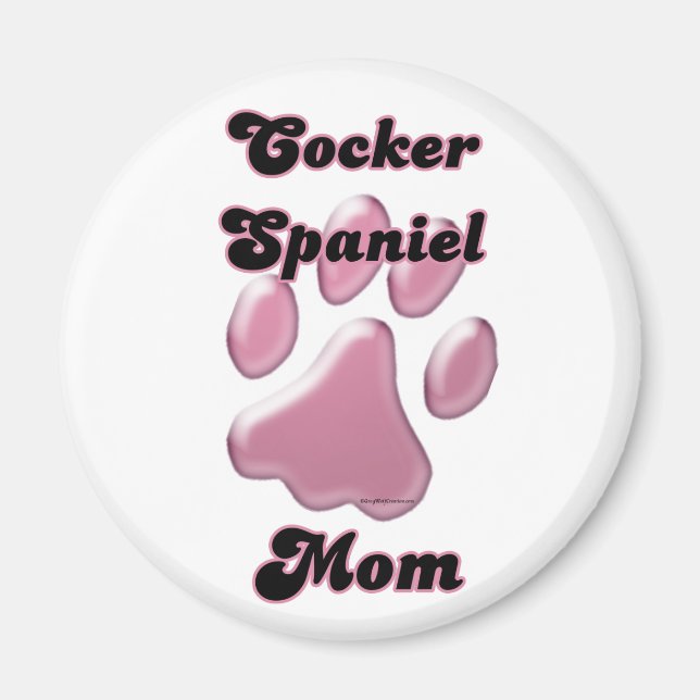 Cocker Spanische Mama Rosa Pawprint - Magnet (Vorne)