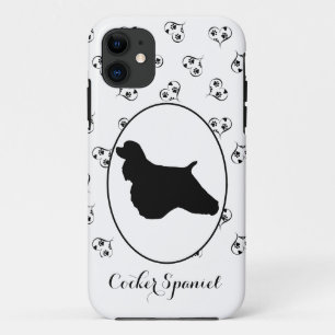Cocker Spanische Silhouette Herz und Paw Prints Case-Mate iPhone Hülle