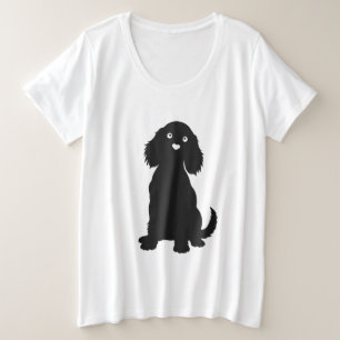 Cocker Spanische Silhouette mit Herznose Große Größe T-Shirt