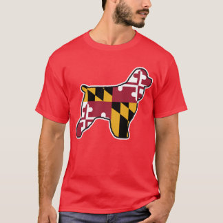 Cocker Spanische Silhouette mit Maryland-Staatsfla T-Shirt