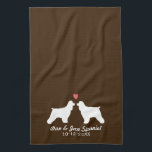 Cocker Spanische Silhouetten mit Herz und Text Handtuch<br><div class="desc"></div>