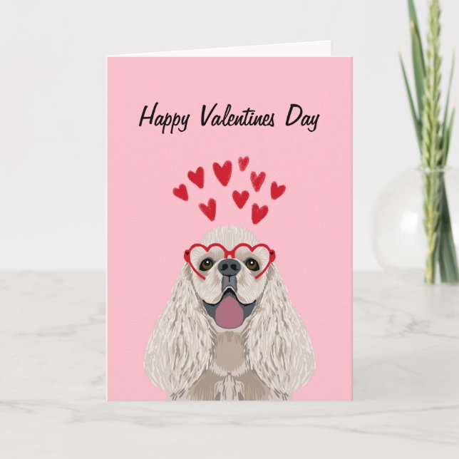Cocker Spanische Valentines Card - Heimtiervalenti Feiertagskarte (Vorderseite)