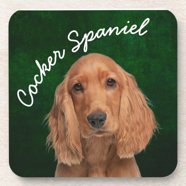 Cocker Spanischer Getränkekasten Getränkeuntersetzer (Vorderseite)