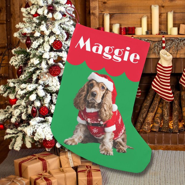 Cocker Spanischer Hund Geschenk Weihnachtsbäume ni Kleiner Weihnachtsstrumpf (Von Creator hochgeladen)