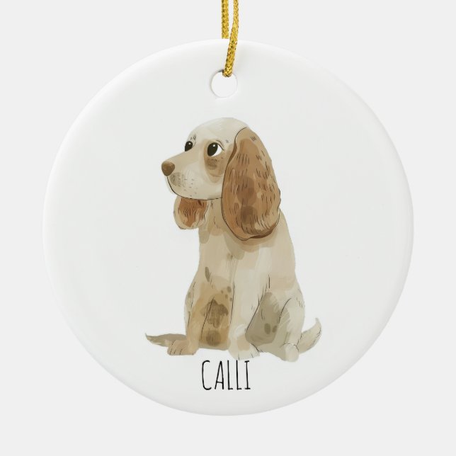 Cocker Spanischer Hund Keramik Ornament (Vorne)