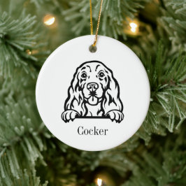 Cocker Spanischer Hund Personalisiertes Haustier-O Keramik Ornament
