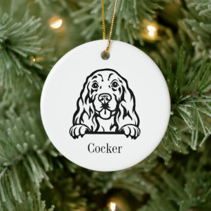 Cocker Spanischer Hund Personalisiertes Haustier-O Keramik Ornament