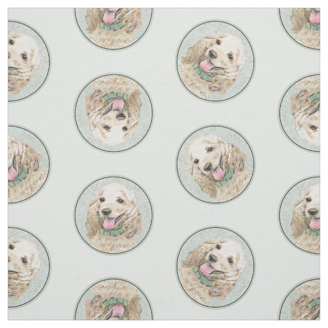 Cocker Spanischmalerei Buff Gold Original Hundekun Stoff (Muster)