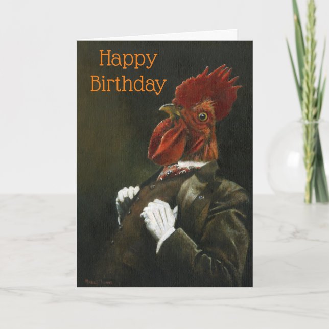 Cockerel Gentleman Birthday Card Karte (Vorderseite)