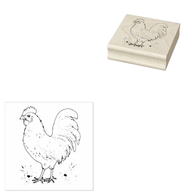 Cockerel Gummistempel (Stempel)
