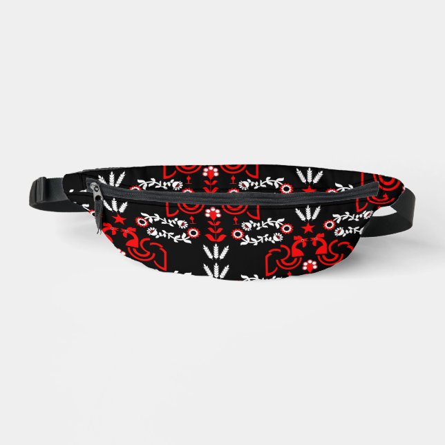 Cockerel Skandinavien Folklore Bauchtasche (Vorderseite)