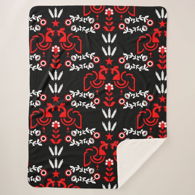 Cockerel Skandinavien Folklore Sherpadecke (Vorderseite)