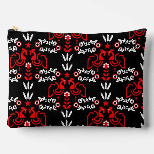 Cockerel Skandinavien Folklore Zubehörtasche (Vorderseite)