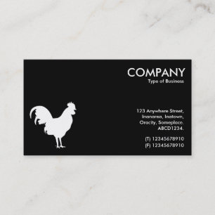 Cockerel-Symbol - Weiß auf Schwarz Visitenkarte